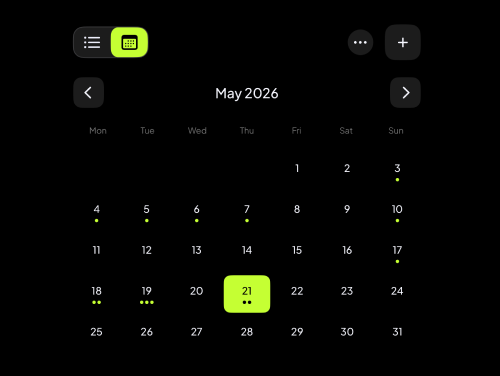 Calendar history view